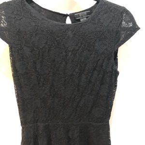 Guess black lace peplum top size S